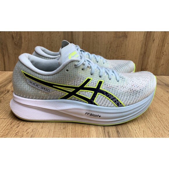 Asics Women's Magic Speed 2 FF Blast + US Size 8.5 Light Blue Yellow Lightening - Picture 2 of 13